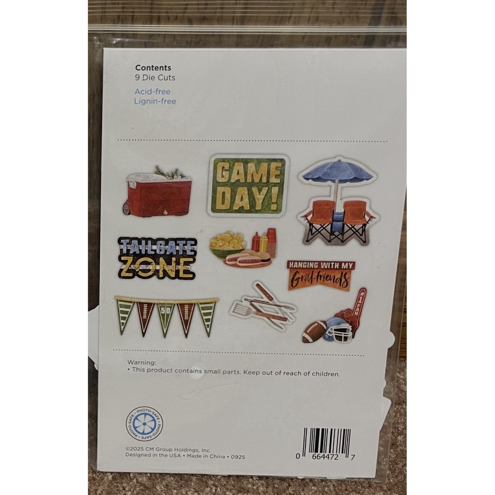 Creative Memories "Grateful Harvest Tailgating" Embellishments 9 Die Cuts New